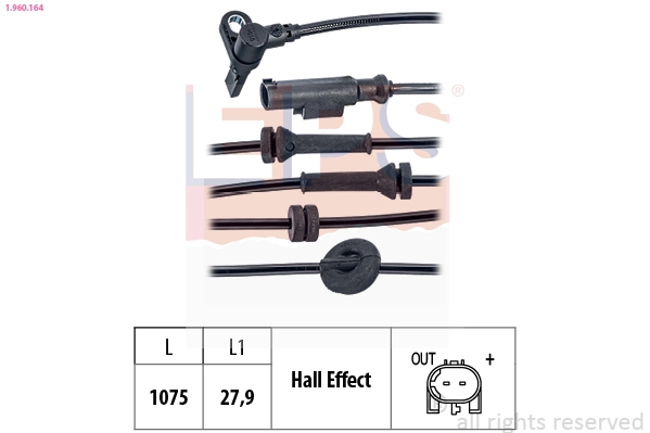 Sensor, wheel speed Made in Italy - OE Equivalent 1.960.164