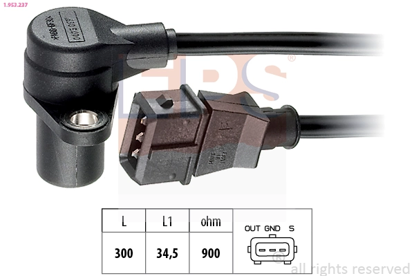 Sensor, crankshaft pulse Made in Italy - OE Equivalent 1.953.237