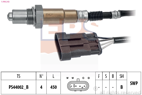 Oxygen Sensor Made in Italy - OE Equivalent 1.998.242
