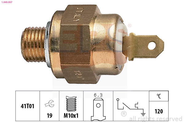 Temperature Switch, coolant warning lamp Made in Italy - OE Equivalent 1.840.007