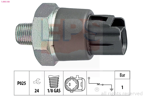 Oil Pressure Switch Made in Italy - OE Equivalent 1.800.188