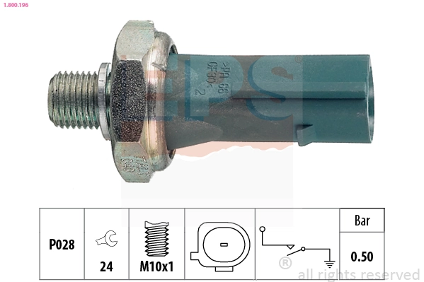 Oil Pressure Switch Made in Italy - OE Equivalent 1.800.196