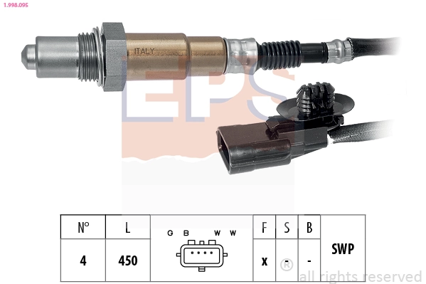 Oxygen Sensor Made in Italy - OE Equivalent 1.998.095