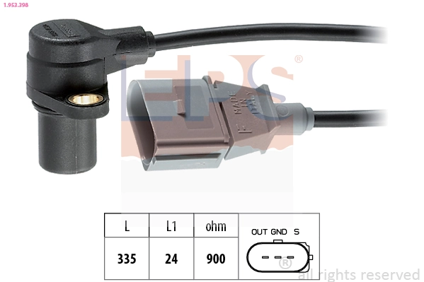 Sensor, crankshaft pulse Made in Italy - OE Equivalent 1.953.398