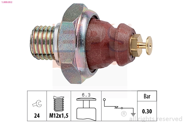 Oil Pressure Switch Made in Italy - OE Equivalent 1.800.052