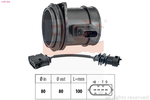 Mass Air Flow Sensor Made in Italy - OE Equivalent 1.991.556