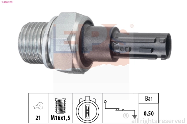 Oil Pressure Switch Made in Italy - OE Equivalent 1.800.203