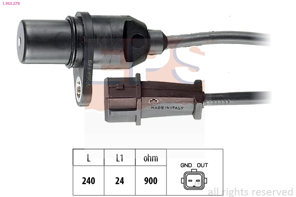 Sensor, crankshaft pulse Made in Italy - OE Equivalent 1.953.279