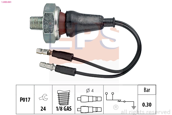 Oil Pressure Switch Made in Italy - OE Equivalent 1.800.061