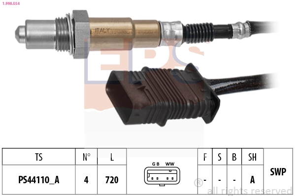 Oxygen Sensor Made in Italy - OE Equivalent 1.998.554
