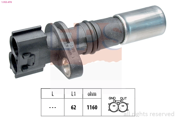 Sensor, crankshaft pulse Made in Italy - OE Equivalent 1.953.478