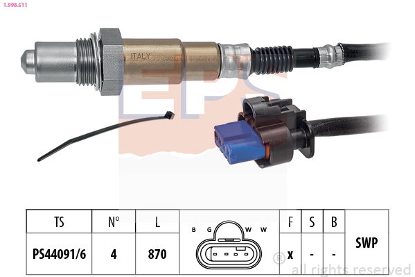 Oxygen Sensor Made in Italy - OE Equivalent 1.998.511