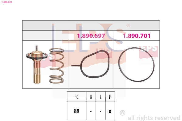 Thermostat, coolant Made in Italy - OE Equivalent 1.880.826