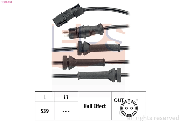 Sensor, wheel speed Made in Italy - OE Equivalent 1.960.054