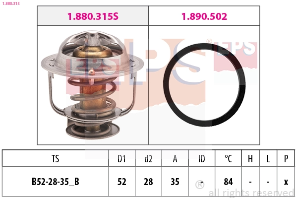 Thermostat, coolant Made in Italy - OE Equivalent 1.880.315