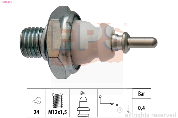 Oil Pressure Switch Made in Italy - OE Equivalent 1.800.221