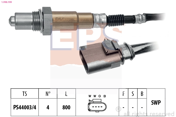 Oxygen Sensor Made in Italy - OE Equivalent 1.998.199