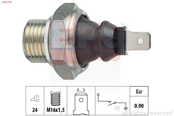 Oil Pressure Switch Made in Italy - OE Equivalent 1.800.140