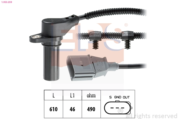 Sensor, crankshaft pulse Made in Italy - OE Equivalent 1.953.259