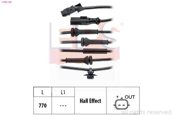 Sensor, wheel speed Made in Italy - OE Equivalent 1.960.148