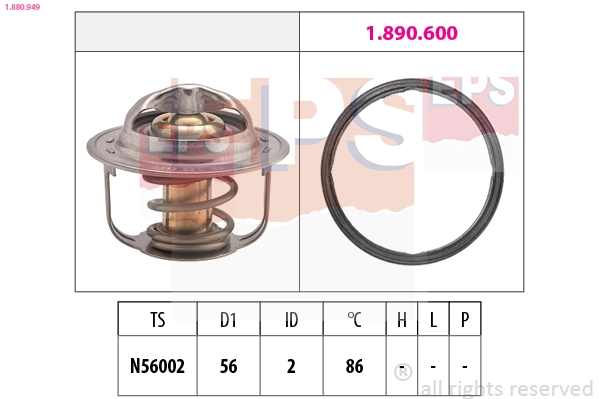 Thermostat, coolant Made in Italy - OE Equivalent 1.880.949