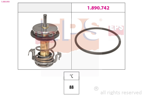 Thermostat, coolant Made in Italy - OE Equivalent 1.880.990
