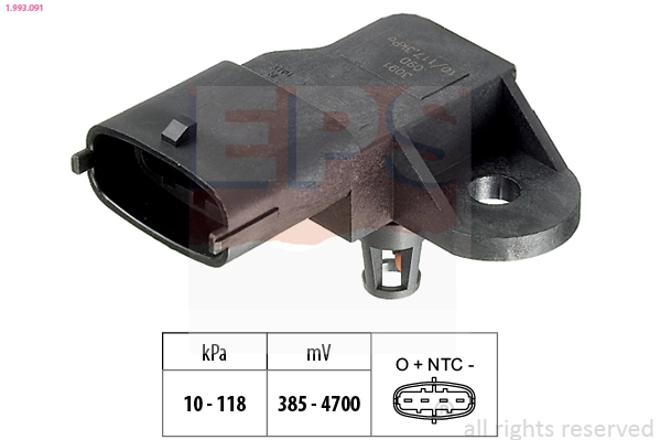 Air Pressure Sensor, altitude adaption Made in Italy - OE Equivalent 1.993.091