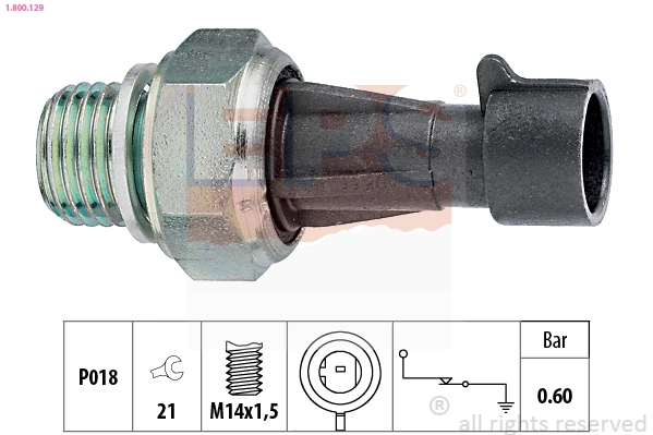 Oil Pressure Switch Made in Italy - OE Equivalent 1.800.129