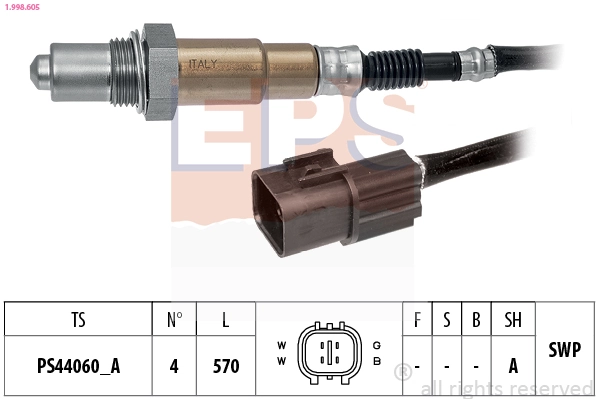 Oxygen Sensor Made in Italy - OE Equivalent 1.998.605
