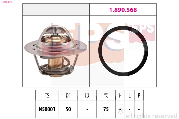 Thermostat, coolant Made in Italy - OE Equivalent 1.880.721