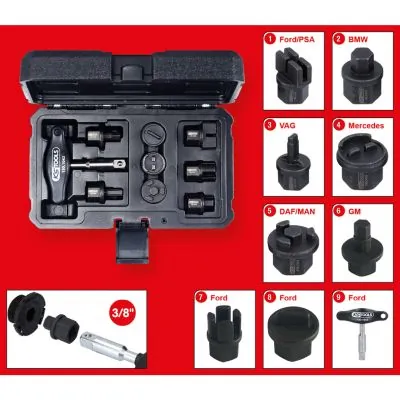 KS TOOLS 150.1040 Set of Socket Wrench Inserts, oil drain plug
