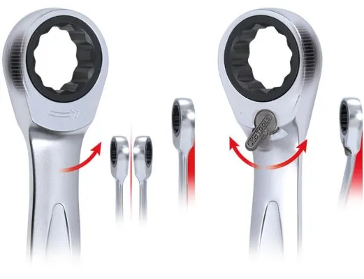 KS TOOLS 503.5905 Ratchet Ring Open-ended Spanner Set