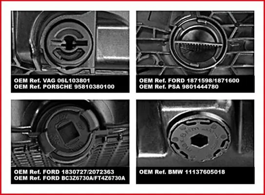 KS TOOLS 150.1040 Set of Socket Wrench Inserts, oil drain plug