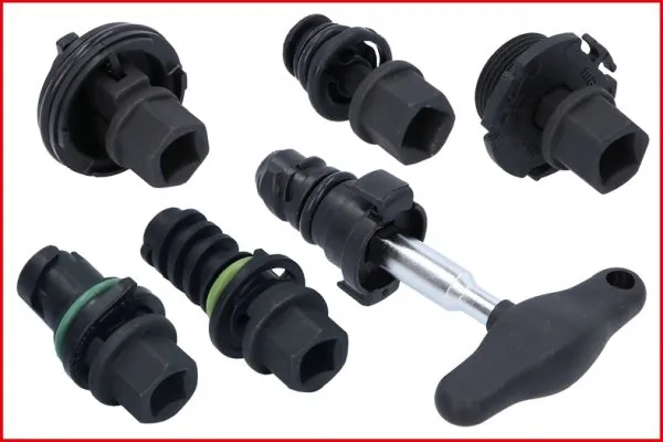 KS TOOLS 150.1040 Set of Socket Wrench Inserts, oil drain plug