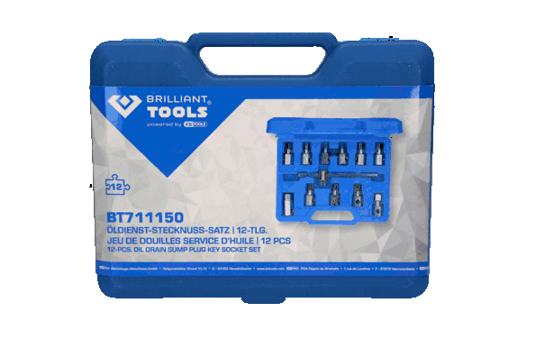 KS TOOLS BT711150 Set of Socket Wrench Inserts, oil drain plug