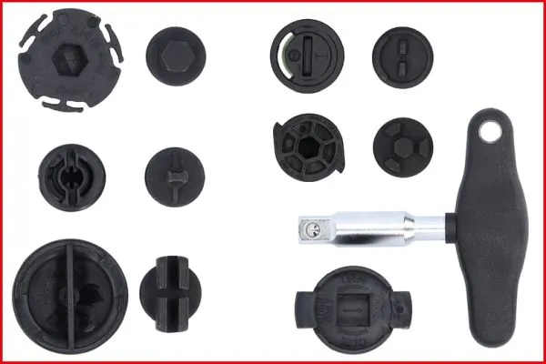 KS TOOLS 150.1040 Set of Socket Wrench Inserts, oil drain plug