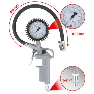 Compressed-air Tyre Pressure Gauge/Inflator 515.1960