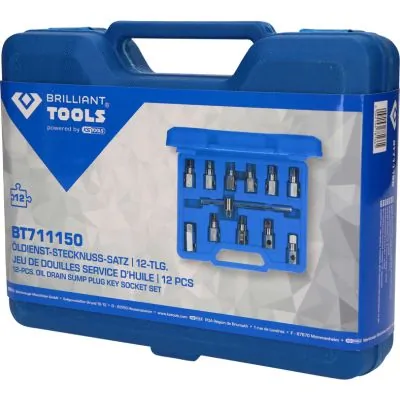 KS TOOLS BT711150 Set of Socket Wrench Inserts, oil drain plug