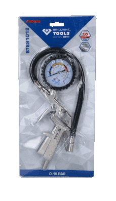 KS TOOLS BT691019 Compressed-air Tyre Pressure Gauge/Inflator
