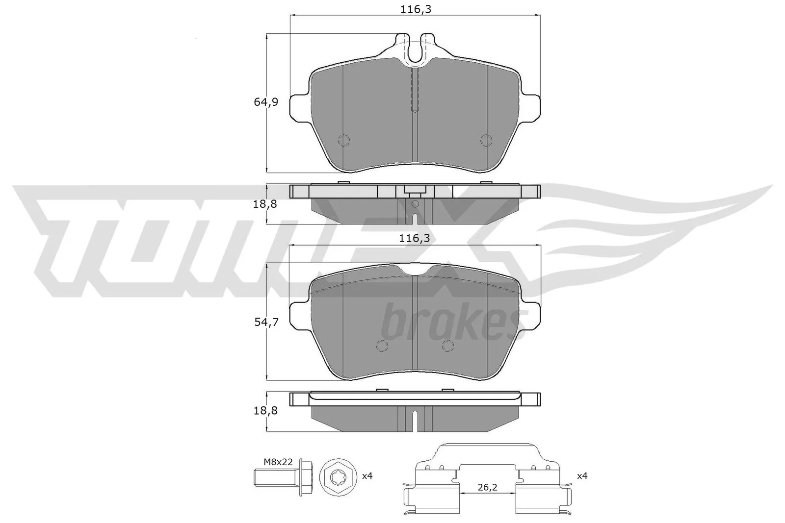 Brake Pad Set, disc brake TX 18-78