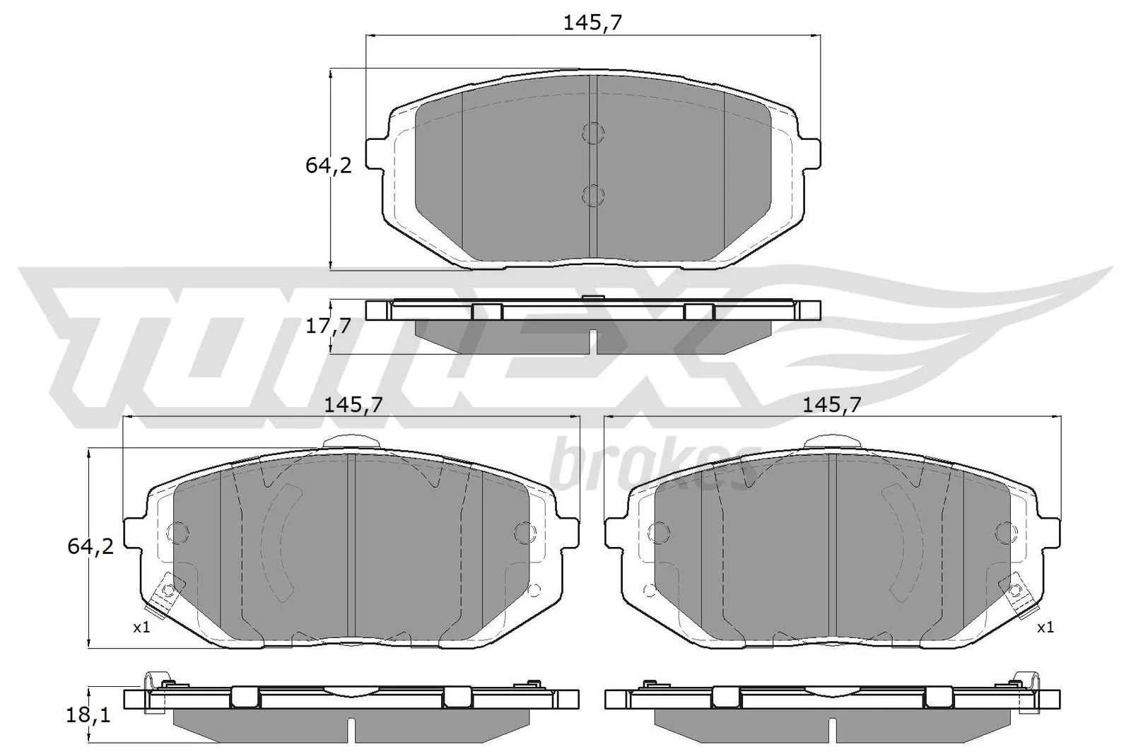 Brake Pad Set, disc brake TX 60-17