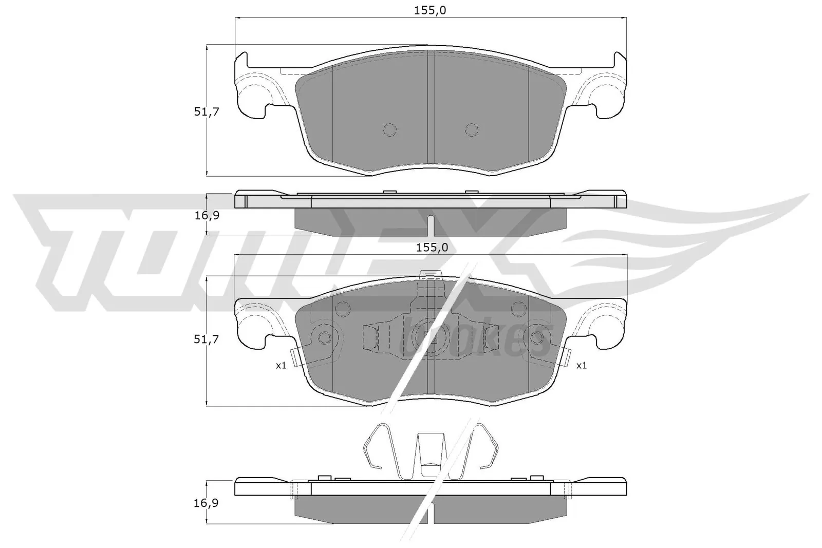 Brake Pad Set, disc brake TX 60-50