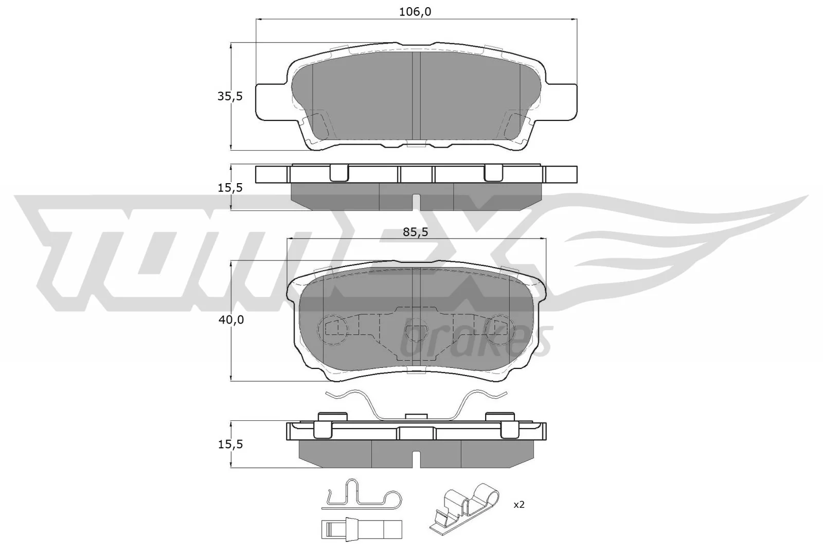 Brake Pad Set, disc brake TX 14-87