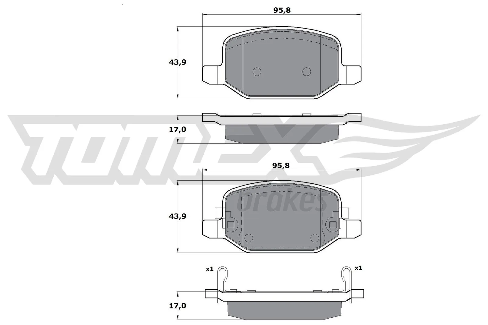 Brake Pad Set, disc brake TX 17-18