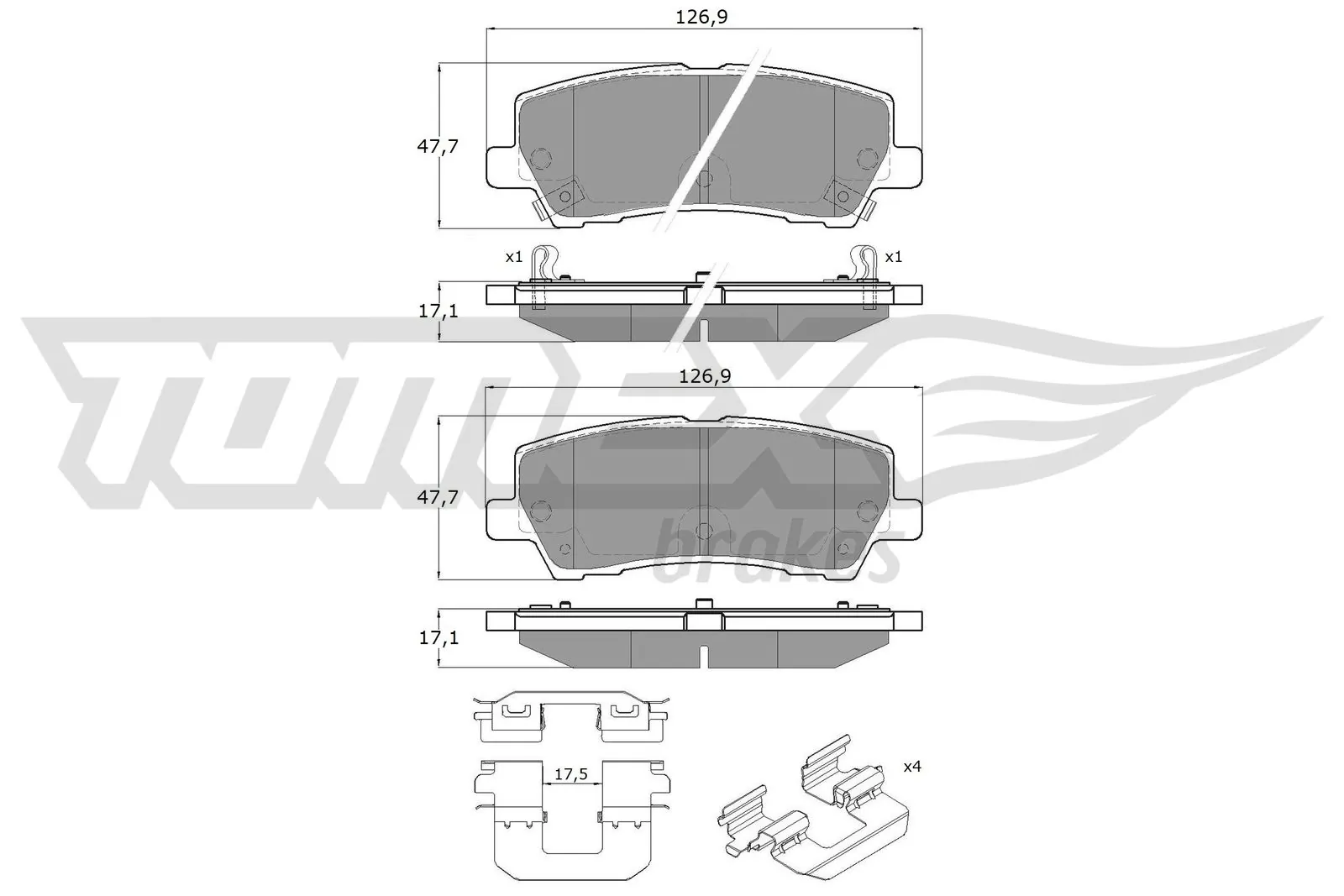 Brake Pad Set, disc brake TX 18-97