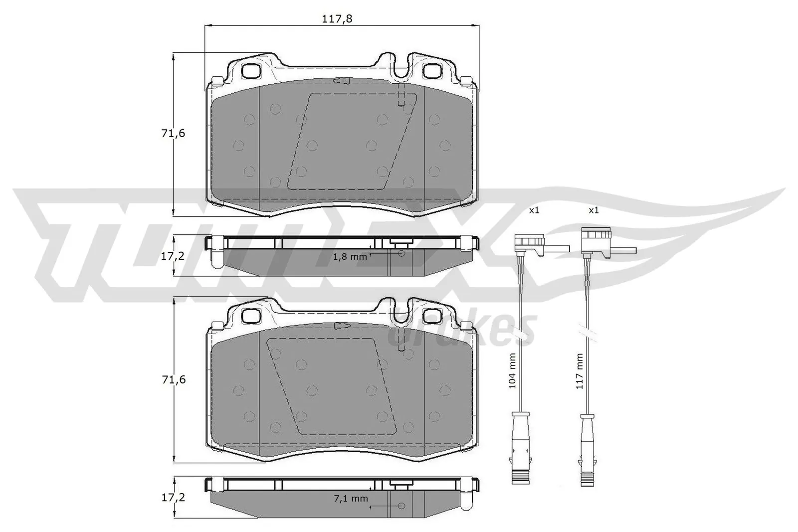 Brake Pad Set, disc brake TX 12-811
