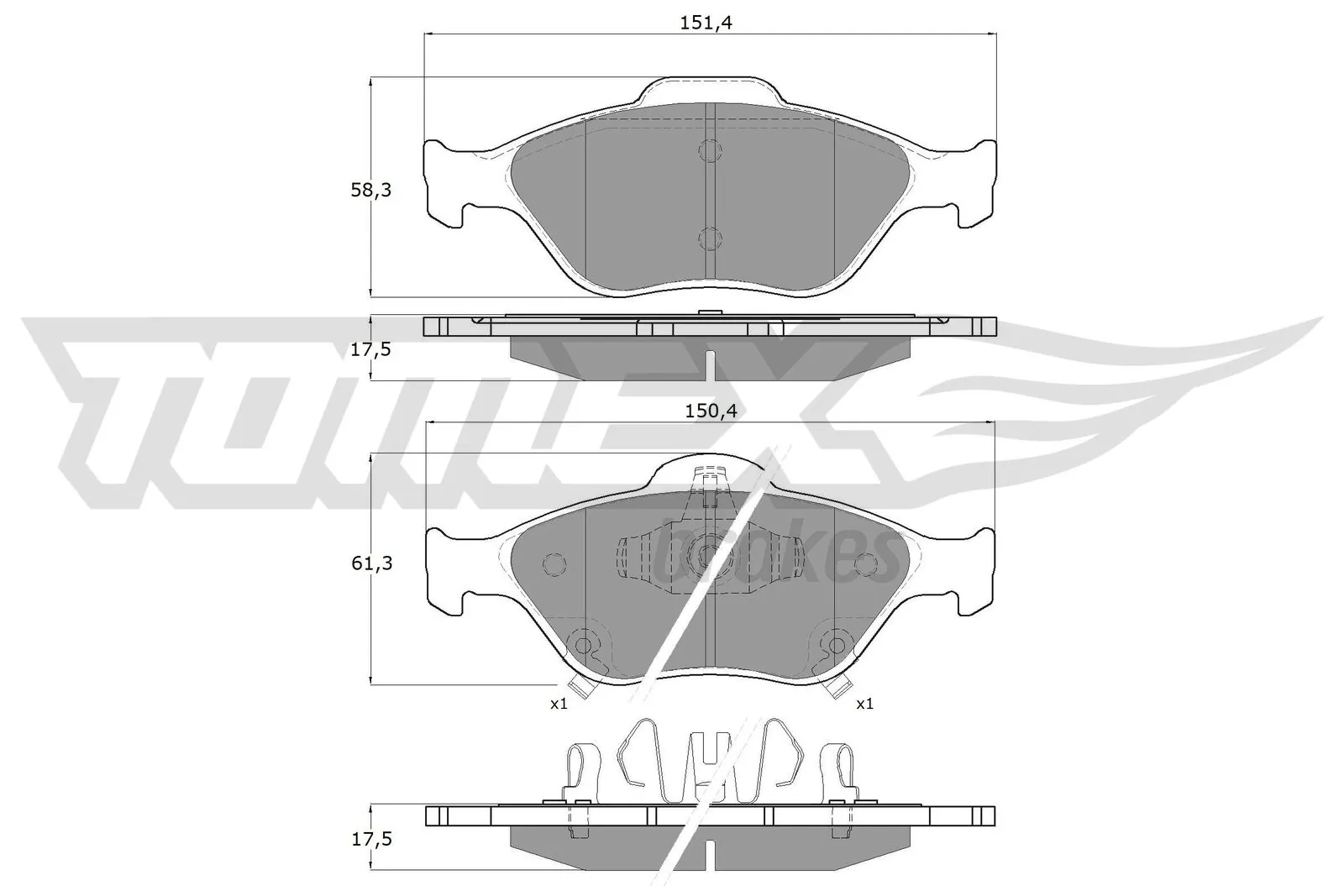 Brake Pad Set, disc brake TX 15-00
