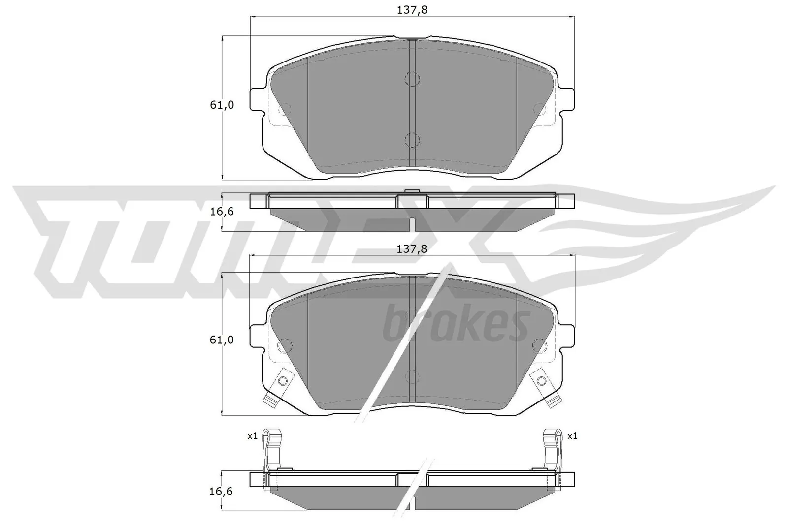 Brake Pad Set, disc brake TX 16-44