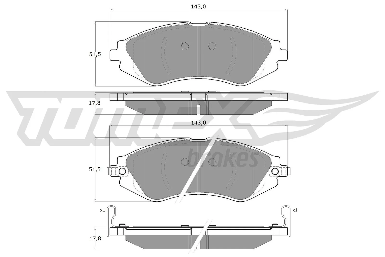 Brake Pad Set, disc brake TX 16-76