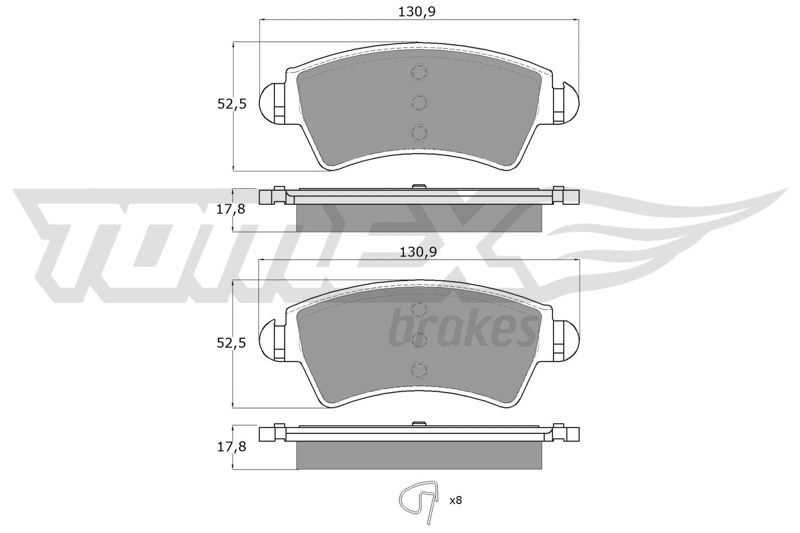 Brake Pad Set, disc brake TX 13-44